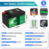 12V 200Ah 2560Wh