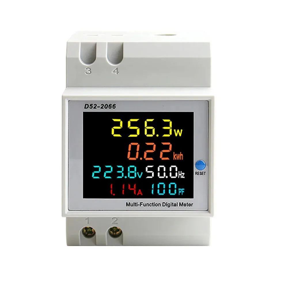 6-in-1 Din Rail AC Monitor Voltage Current Power Factor Energy Meter