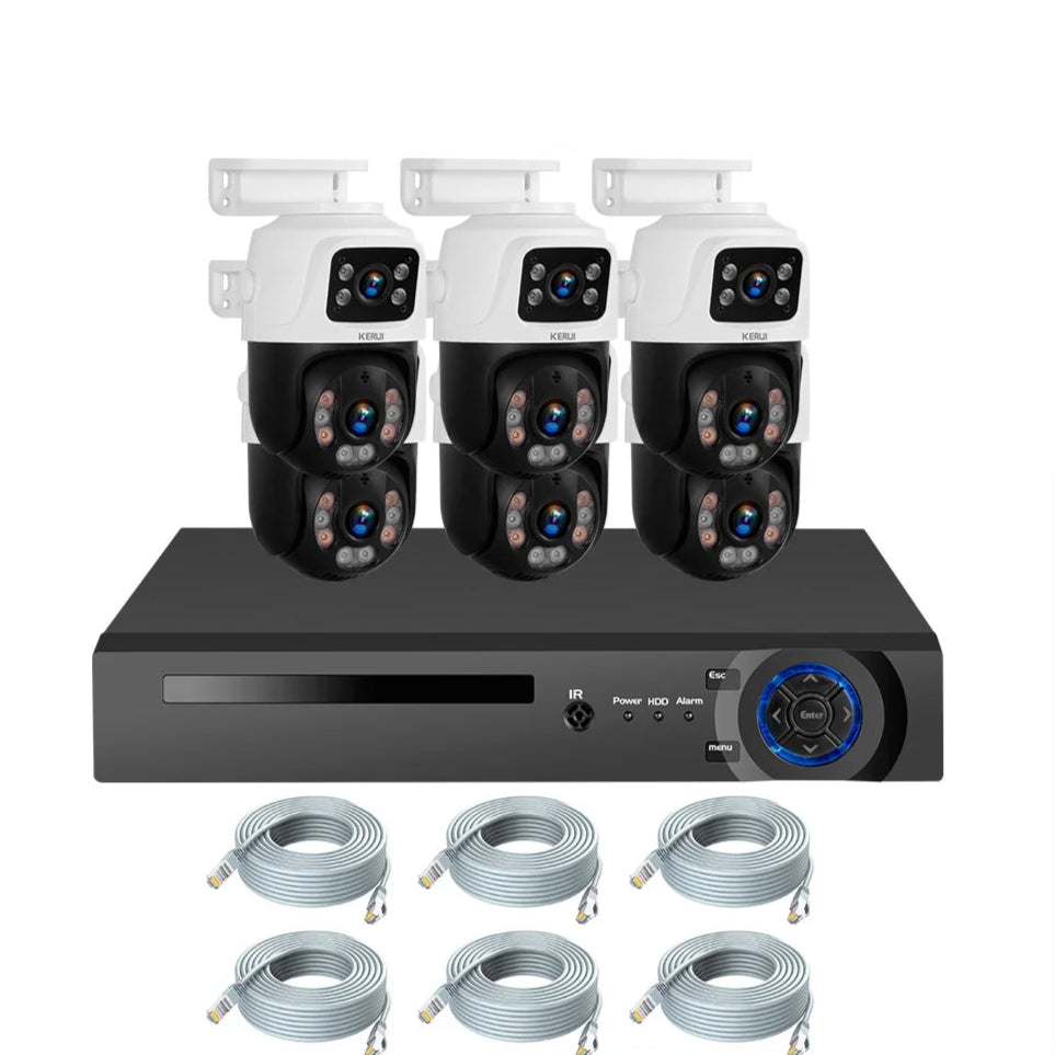 KERUI 6MP Full HD 8CH POE NVR Surveillance Camera System Dual Lens PTZ WIFI IP Home Security  Video H.265 CCTV For Russia - Home Smart Direct