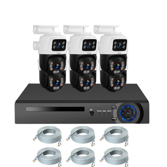 KERUI 6MP Full HD 8CH POE NVR Surveillance Camera System Dual Lens PTZ WIFI IP Home Security  Video H.265 CCTV For Russia - Home Smart Direct