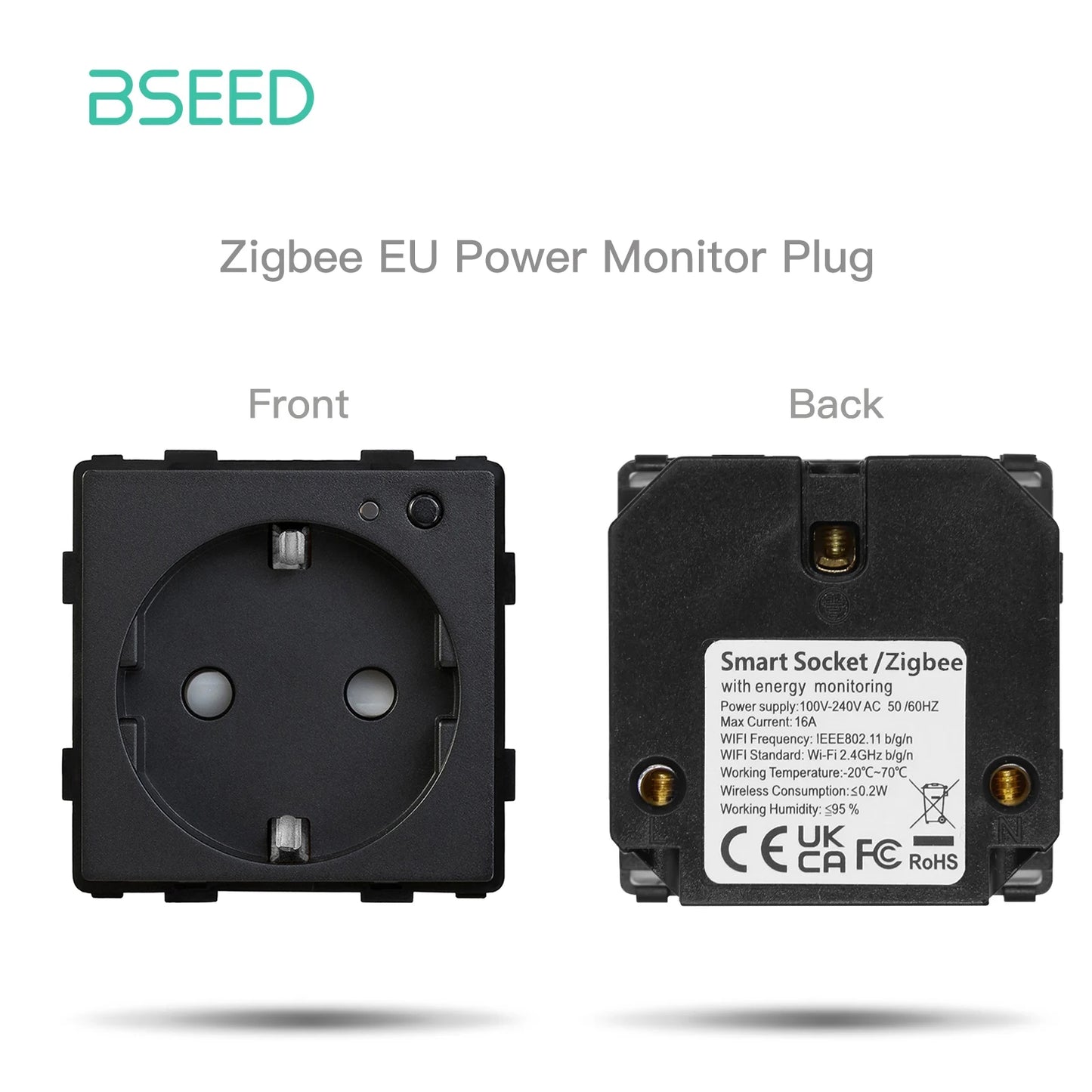 Smart Zigbee Wall Socket with Power Monitor and DIY Parts
