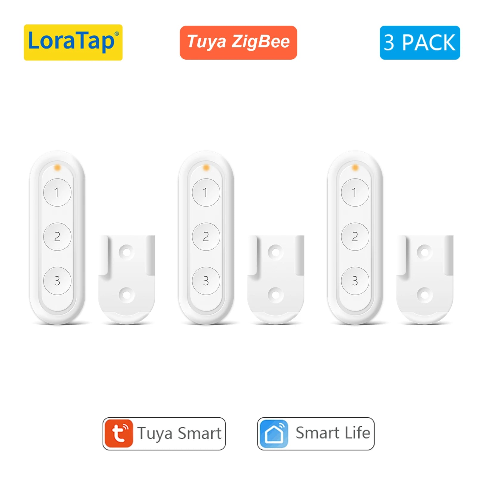 LoraTap Tuya Smart Life Wireless Scene Switch 3 Gang Remote Intelligent Device Linkage Control Home Assistant Support - Home Smart Direct