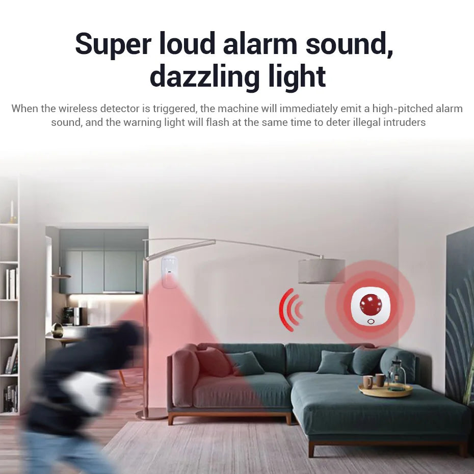 KERUI 110db Loud Alarm Siren Strobe Red Light 433MHz Wireless Indoor Flashing  Horn for G12 G20 G30 G34 G60B G70 Alarm System - Home Smart Direct