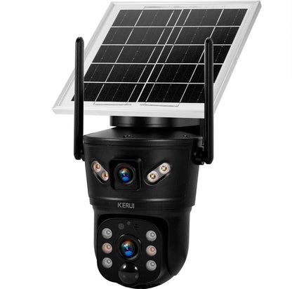 KERUI Outdoor 6MP Solar IP Camera WIFI Version Solar Panel Waterproof Dual Lens Camera Home Security Surveillance CCTV Video - Home Smart Direct
