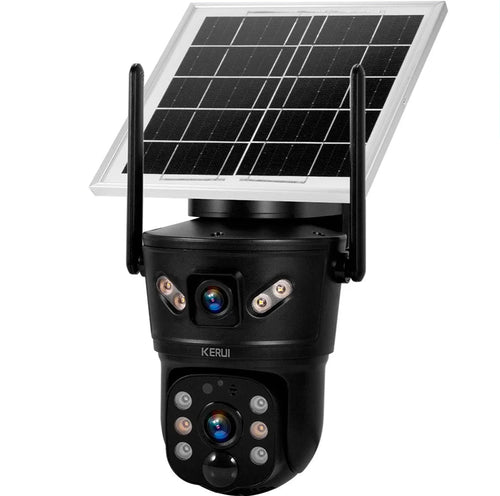 KERUI Outdoor 6MP Solar IP Camera WIFI Version Solar Panel Waterproof Dual Lens Camera Home Security Surveillance CCTV Video - Home Smart Direct