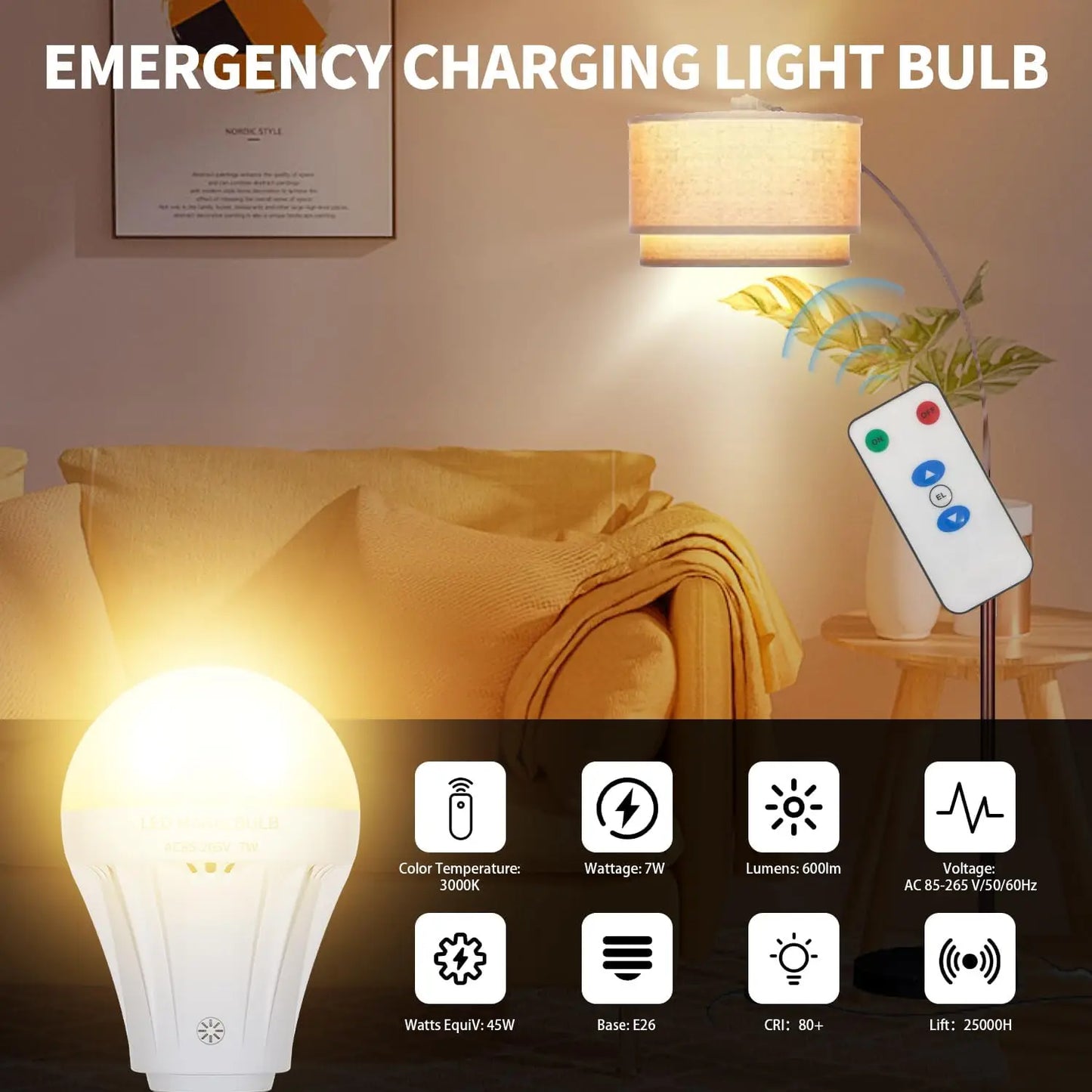 Rechargeable LED Magic Bulb with Remote Emergency Lamp - Home Smart Direct