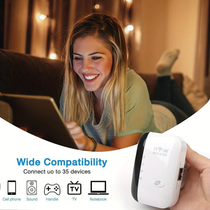 WiFi Signal Repeater Extender with Ethernet Port Wireless Network Booster