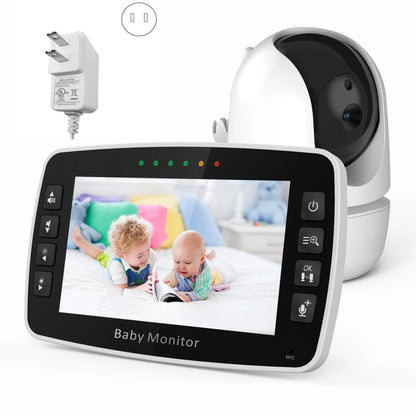 Wireless Baby Monitor with IPS Screen PTZ Camera and Temperature Display