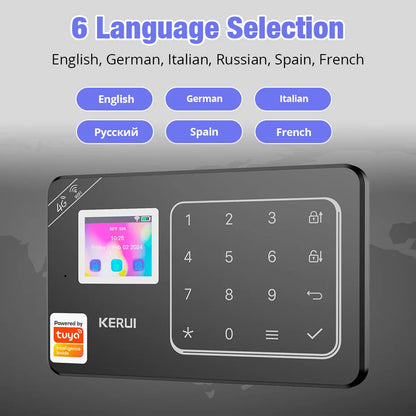 KERUI New Appearance W184 Home Alarm 4G /WiFi Alarm System Black Security Protection for House Tuya Smart App Remote Control - Home Smart Direct