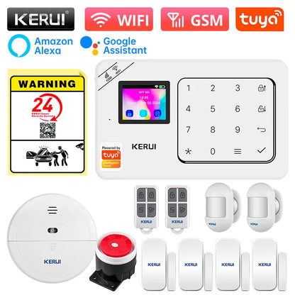 KERUI Home Alarm Kit Wireless WiFi GSM Anti-Theft with Touch Screen Tuya Smart Life App Alarm System for Security Protection - Home Smart Direct