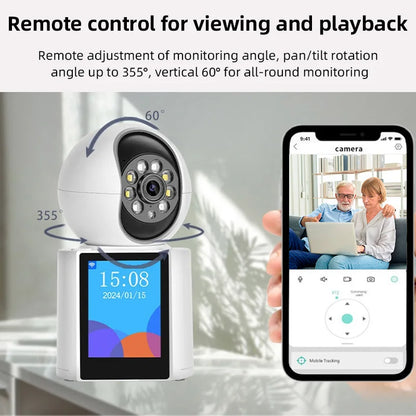 KERUI 1080P 2MP HD PTZ WIFI IP Camera With 2.8 Inch IPS Screen Video Calls Camera Home Security CCTV Surveillance Baby Monitor - Home Smart Direct