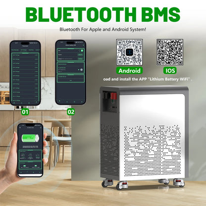 LiFePO4 Battery Pack with Bluetooth BMS for Energy Storage