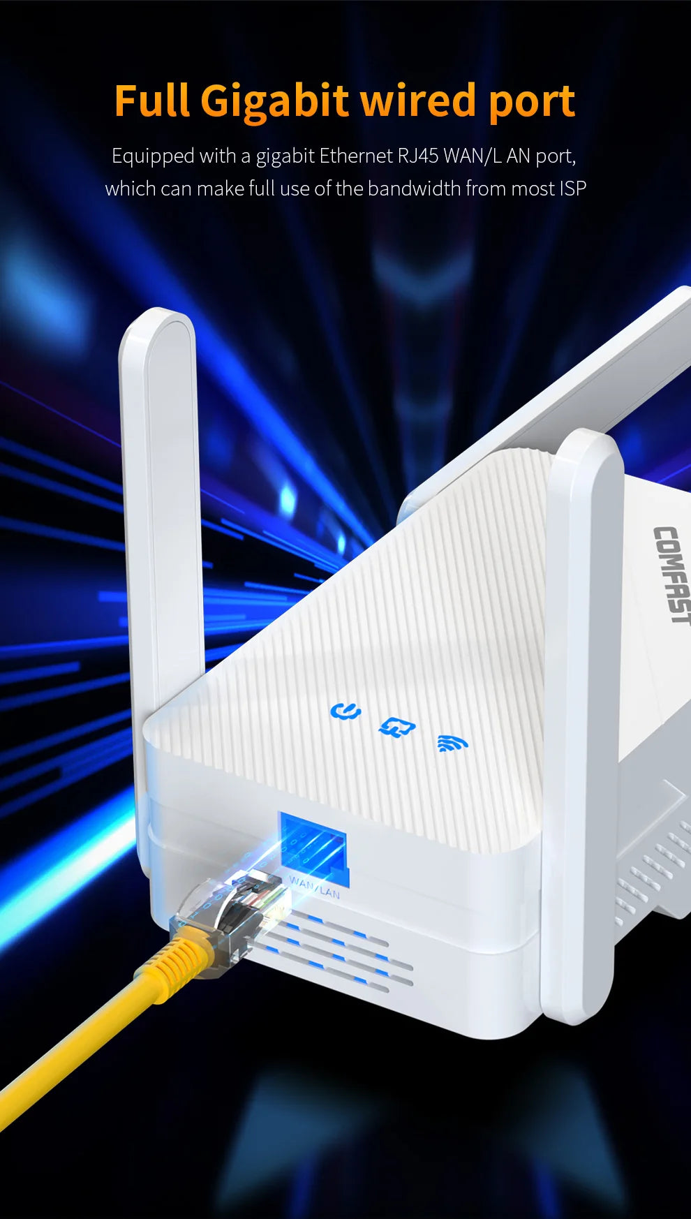 AX3000 WiFi6 Repeater Dual Band Signal Extender Long Distance Booster