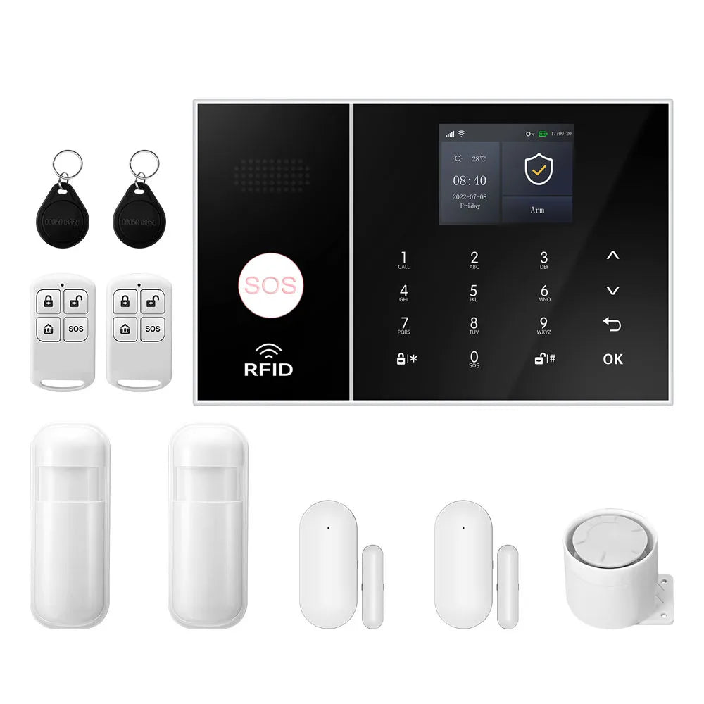 PGST WiFi 2G GSM Tuya Smart Life Home Alarm Security System Kit Alexa Automation Alarm Security Protection Door Motion Sensor - Home Smart Direct