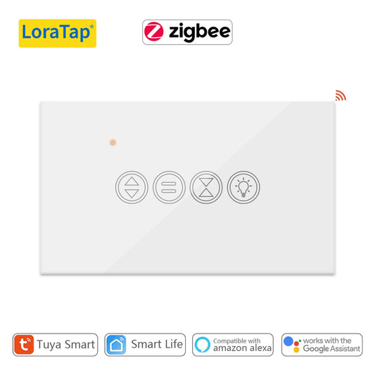 LoraTap ZigBee 3.0 Tuya Smart Life Roller Shutter Curtain Light US Switch for Motorized Blinds Work for Alexa Google Home - Home Smart Direct