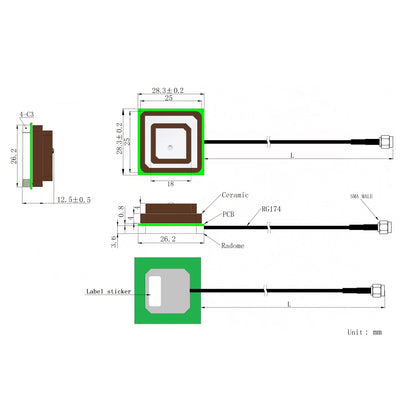 Ceramic GNSS Antenna for High Precision RTK Positioning