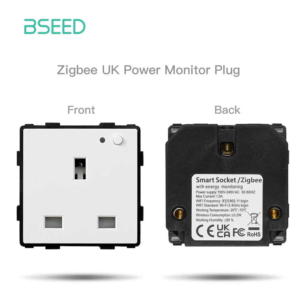 Smart Zigbee Wall Socket with Power Monitor and DIY Parts