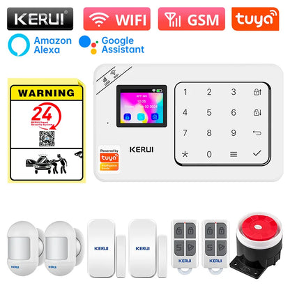 KERUI Home Alarm Kit Wireless WiFi GSM Anti-Theft with Touch Screen Tuya Smart Life App Alarm System for Security Protection - Home Smart Direct