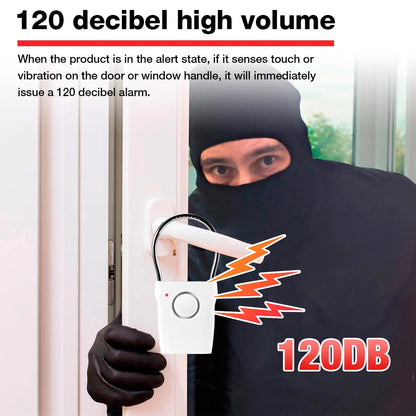 120dB Door Handle Alarm Door Security Alarm with Adjustable Settings Alarm Equipment for Door Window for Travel Hotel Security - Home Smart Direct