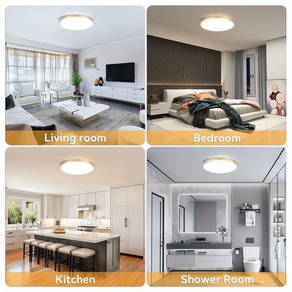 Modern LED Ceiling Light with Remote Three Color Dimming - Home Smart Direct