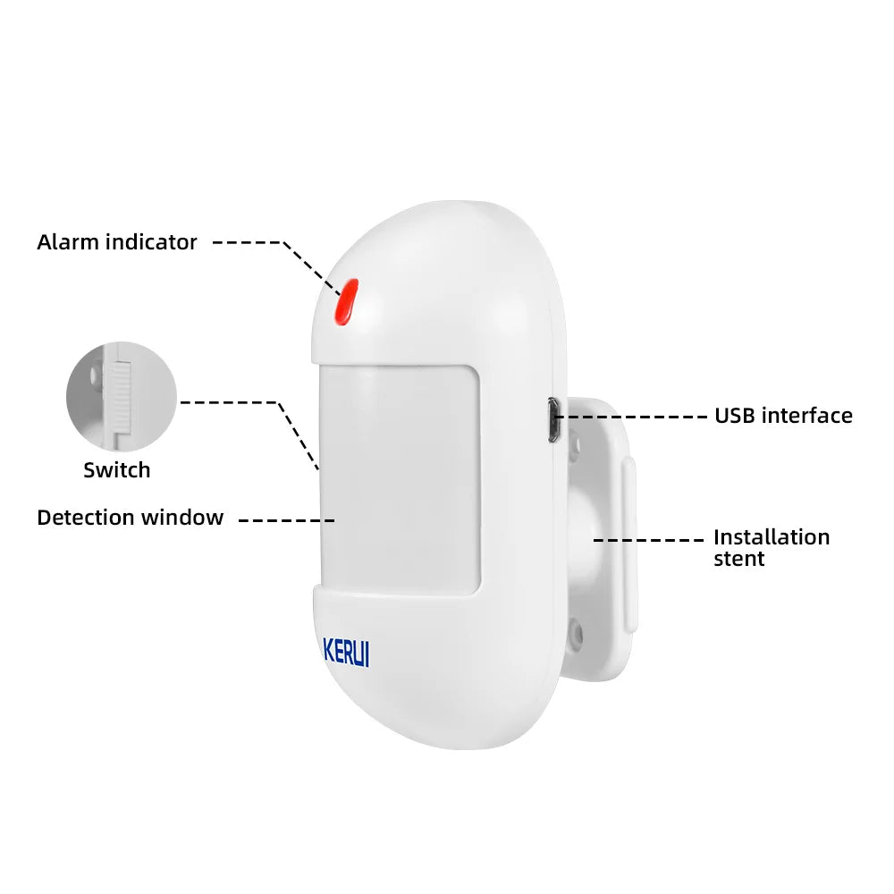 KERUI Wireless PIR Motion Sensor Infrared Detector Alarm With Battery For W202 W181 Home Security Alarm System Protection - Home Smart Direct