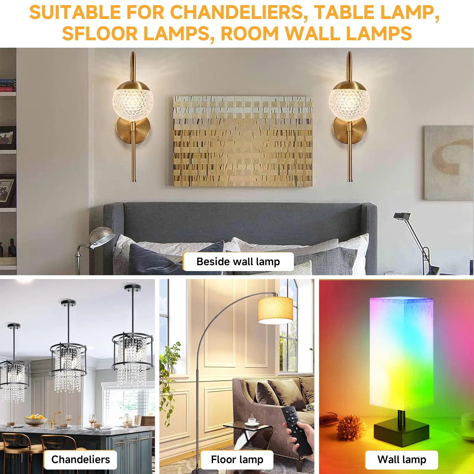 Rechargeable LED Bulb with Remote RGB for Sconces and Pendant Lights - Home Smart Direct