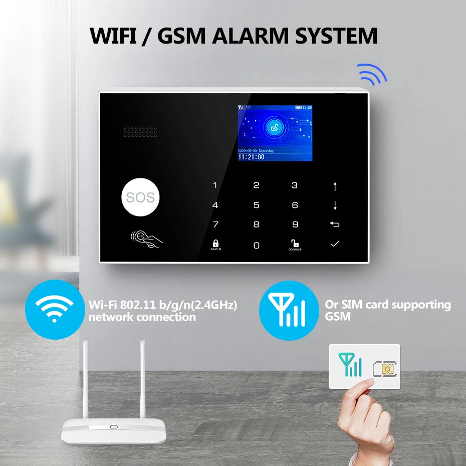 KERUI G30 DIY Home Alarm System Kit Smart Life APP Control Alarm Host with Motion Detector, Door Sensor, Siren Wireless Burglar - Home Smart Direct