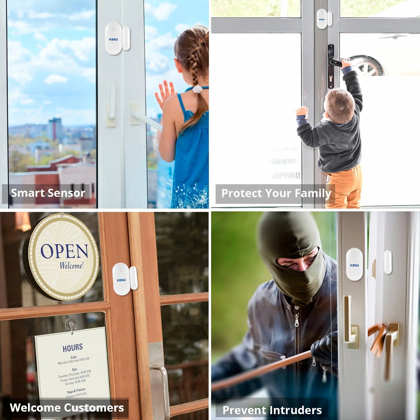 KERUI MC11 Door Sensor 433MHz Wireless Window Magnet Sensor Detector For W202 W181 Home Security Alarm System Burglar An-theft - Home Smart Direct