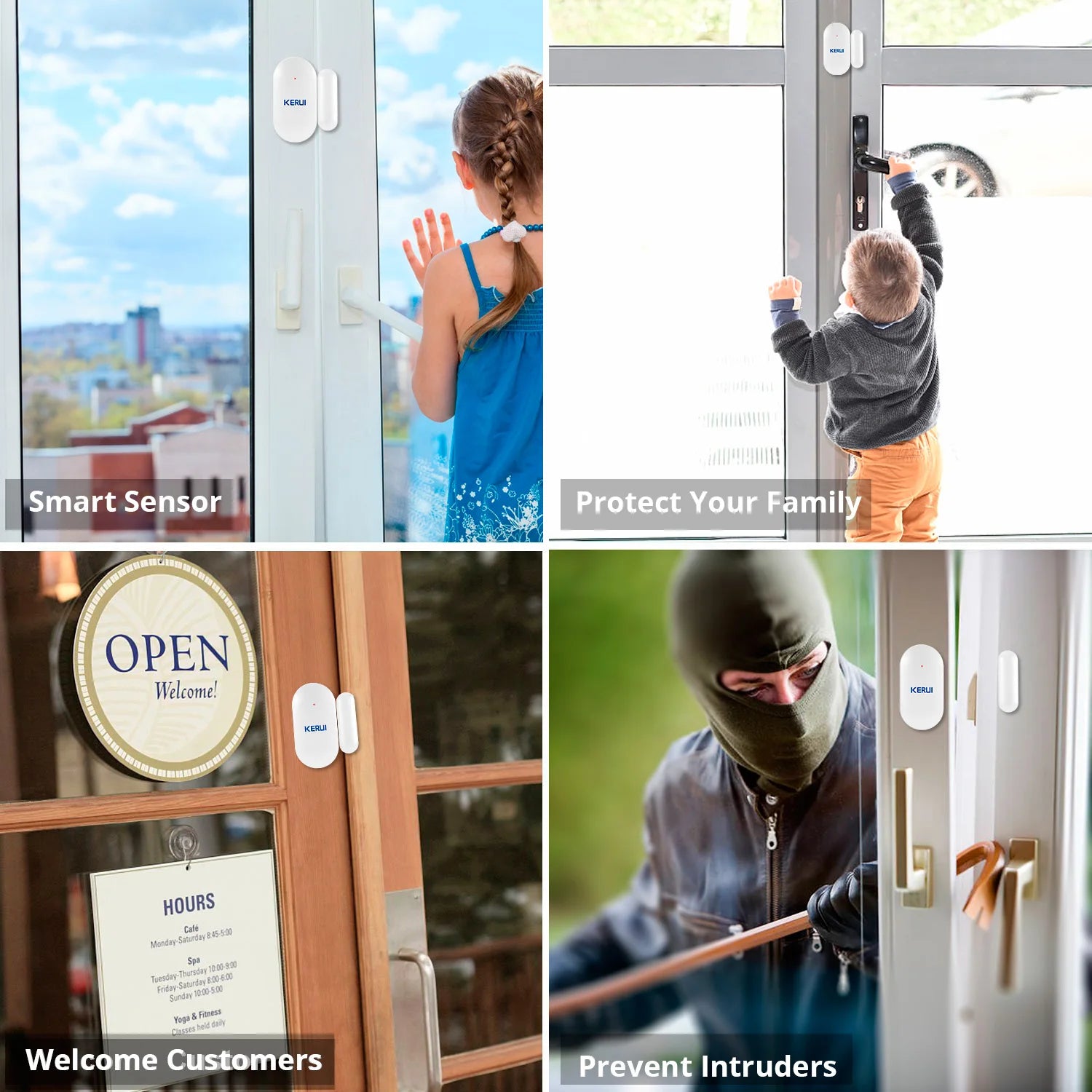 KERUI MC11 Window Door Sensor 433MHz Wireless Magnet Sensor Detector For W202 W181 Home Security Alarm System Burglar An-theft - Home Smart Direct