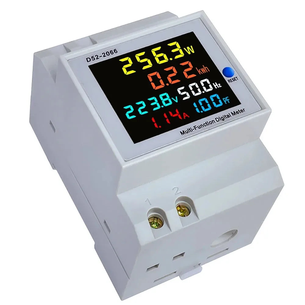 6-in-1 Din Rail AC Monitor Voltage Current Power Factor Energy Meter