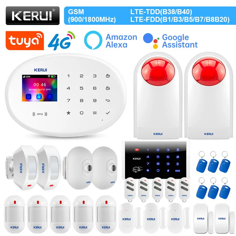 KERUI W204 4G and WIFI Alarm with Home Accessories Motion Sensor Wired Siren Security Alarms System for Home Control Kit - Home Smart Direct
