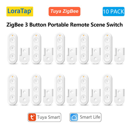 LoraTap Tuya Smart Life Wireless Scene Switch 3 Gang Remote Intelligent Device Linkage Control Home Assistant Support - Home Smart Direct