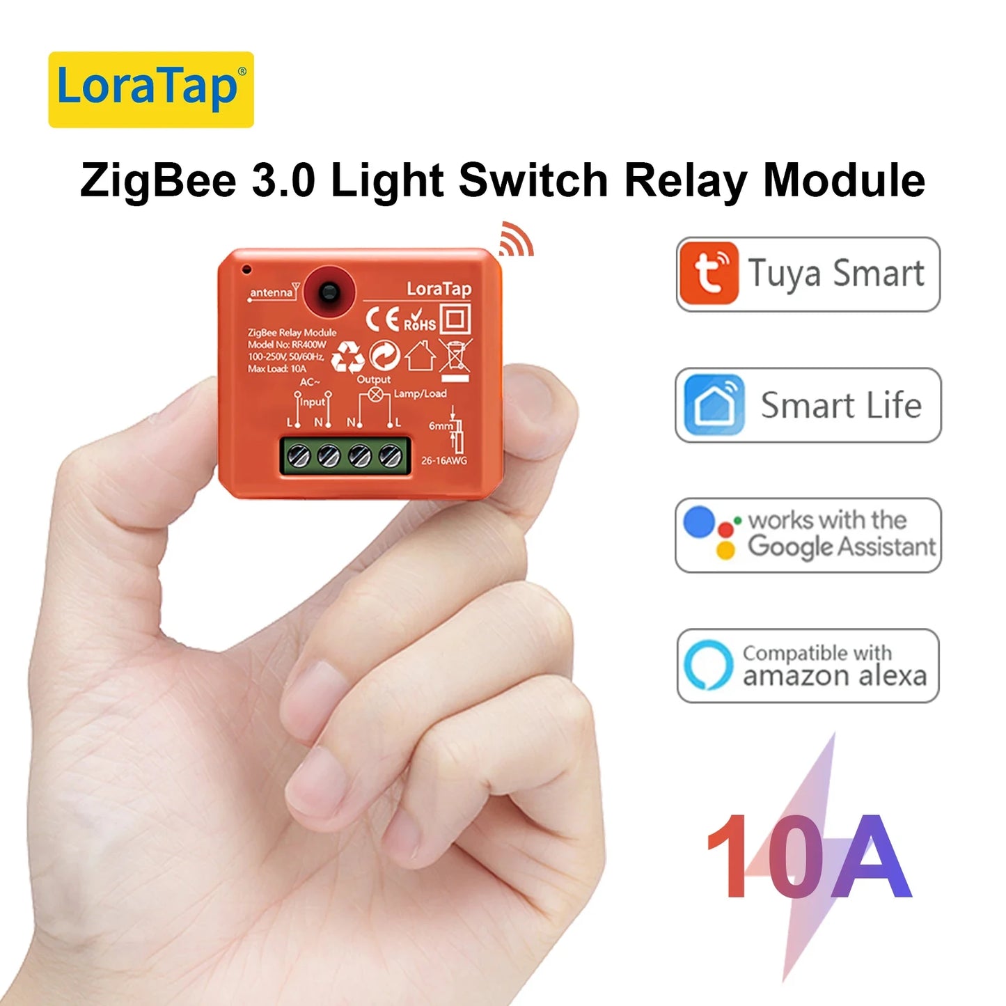 LoraTap Tuya ZigBee 3.0 Smart Life Socket Module Wireless Remote Control, Work with Echo Alexa Google Home Voice Assistant DIY - Home Smart Direct