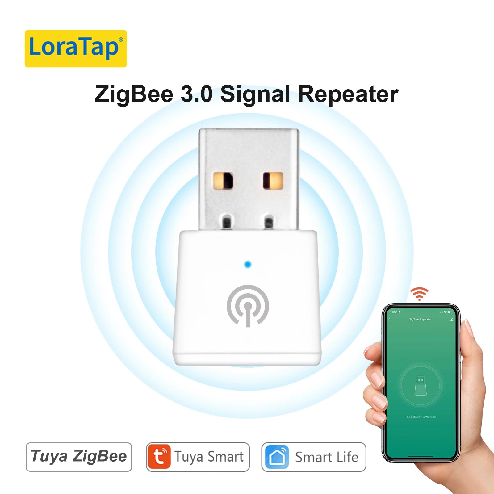 LoraTap Tuya ZigBee 3.0 Signal Repeater USB Extender for Smart Life App Devices Mesh Deconz Automation Home intelligent Scene - Home Smart Direct