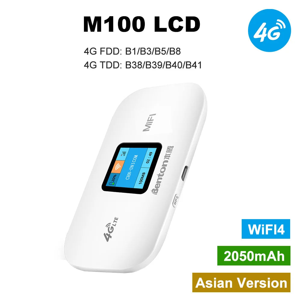 Portable WiFi6 MiFi 3G 4G Router with SIM Slot 150Mbps Wireless Travel Router