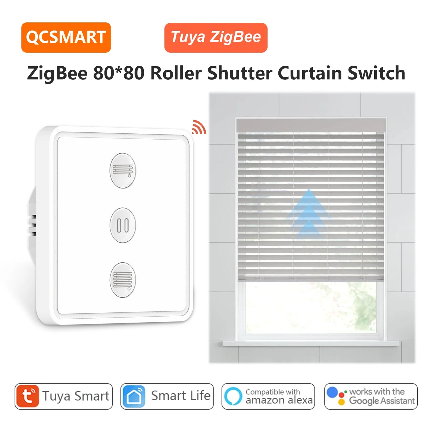 ZigBee Tuya Smart Life Blinds Curtain Switch Remote Control Running Time Setting Work With Google Assistant Alexa - Home Smart Direct
