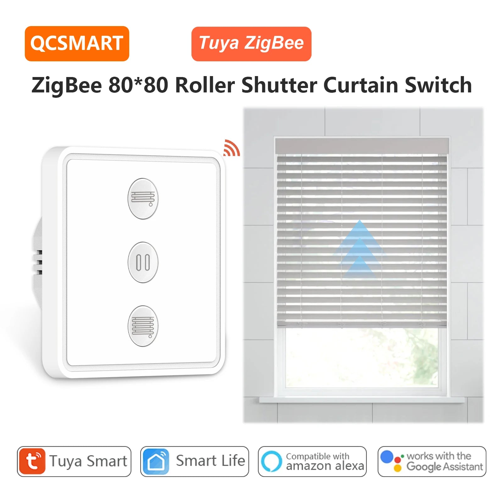 ZigBee Tuya Smart Life Blinds Curtain Switch Remote Control Running Time Setting Work With Google Assistant Alexa - Home Smart Direct