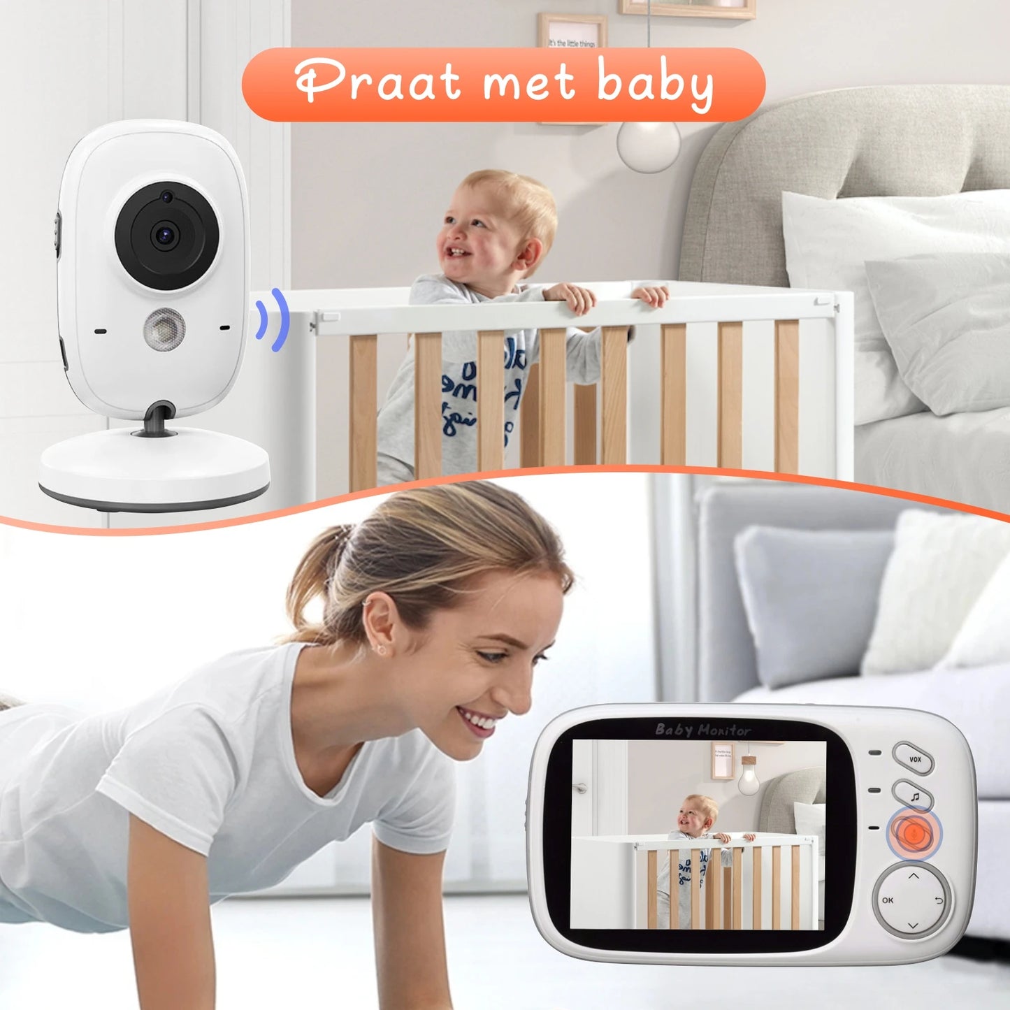 Wireless Video Baby Monitor with Color Screen and Two Way Talk