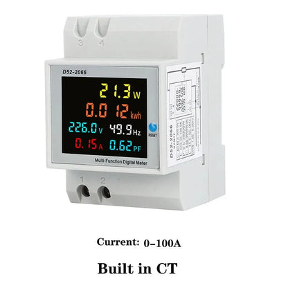 6-in-1 Din Rail AC Monitor Voltage Current Power Factor Energy Meter