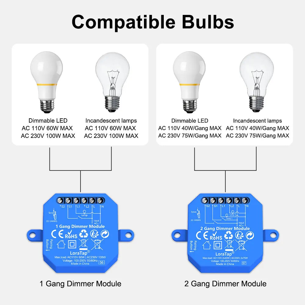 Smart Dimming Light Switch Relay with WiFi and ZigBee