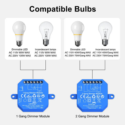 Smart Dimming Light Switch Relay with WiFi and ZigBee