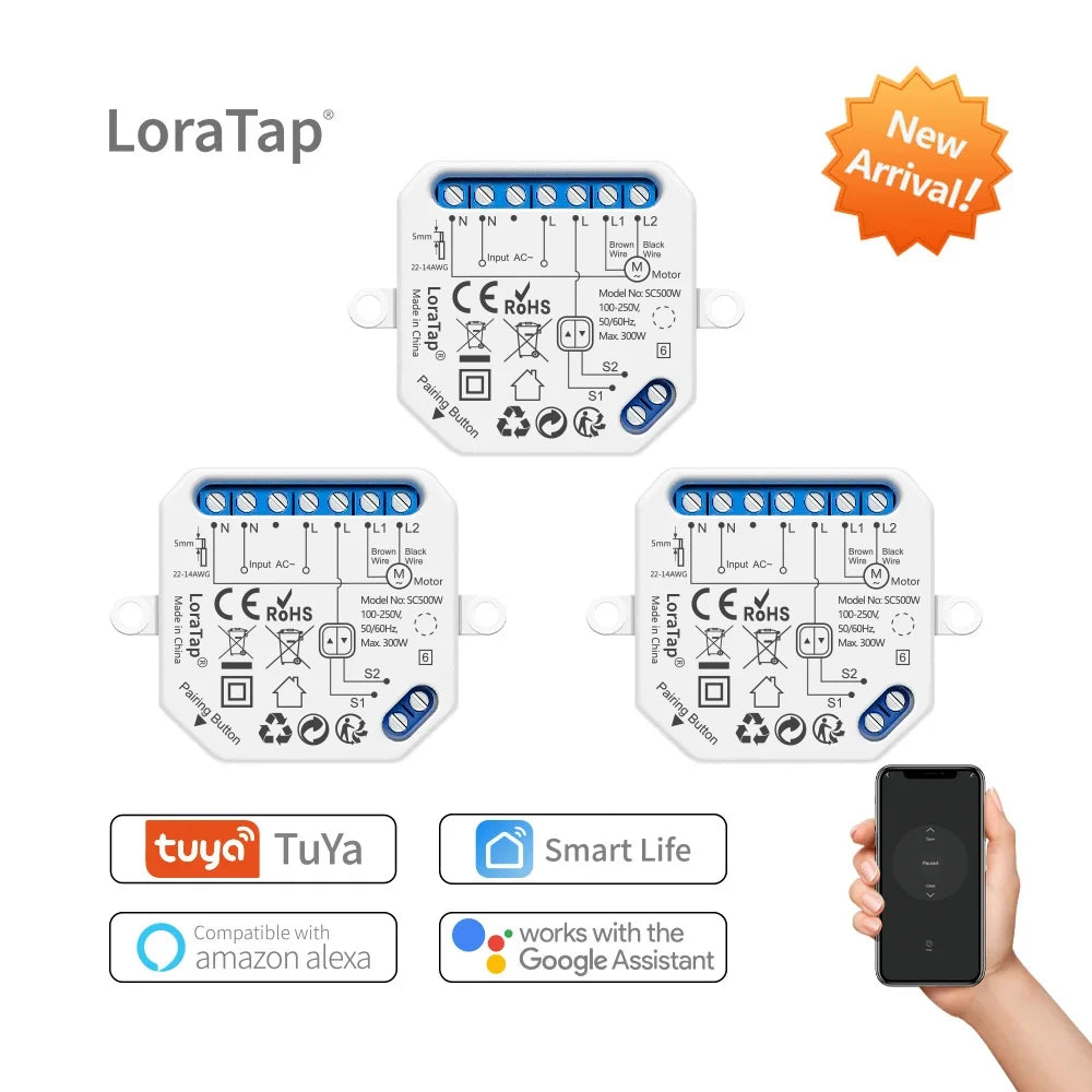 Tuya Smart Life WiFi Blind Curtain Switch Module for Rolling Shutter Google Home Alexa Voice Control App Timer DIY LoraTap - Home Smart Direct