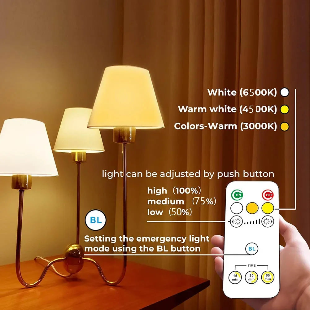 Rechargeable LED Bulb with Remote for Outdoor or Power Outage - Home Smart Direct