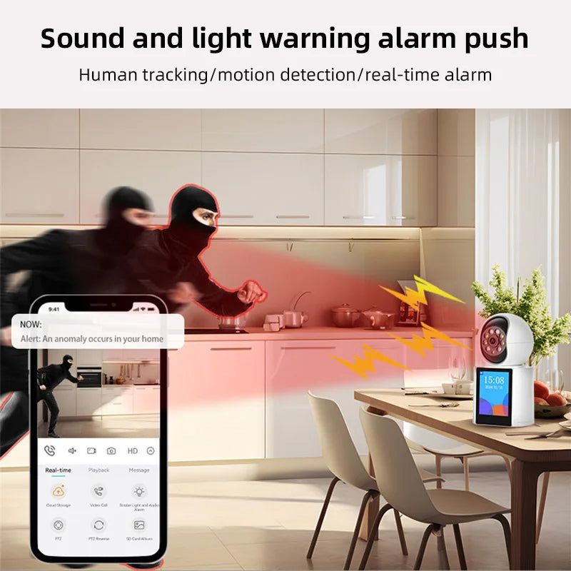 KERUI 1080P 2MP HD PTZ WIFI IP Camera With 2.8 Inch IPS Screen Video Calls Camera Home Security CCTV Surveillance Baby Monitor - Home Smart Direct