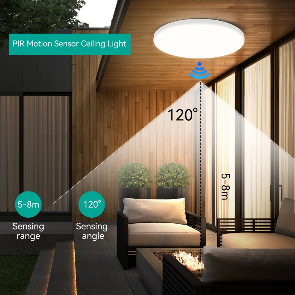 Motion Sensor LED Ceiling Light Waterproof for Hallway Corridor - Home Smart Direct