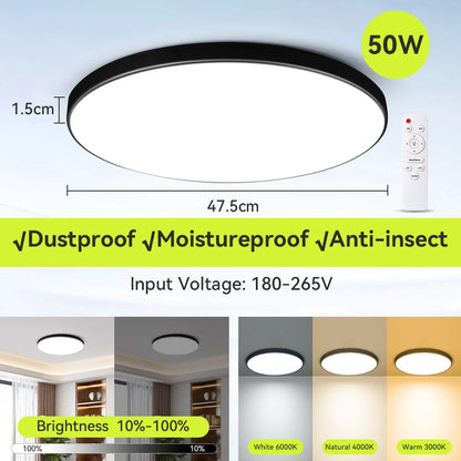Ultra Thin LED Ceiling Light Waterproof for Living Room and Kitchen - Home Smart Direct