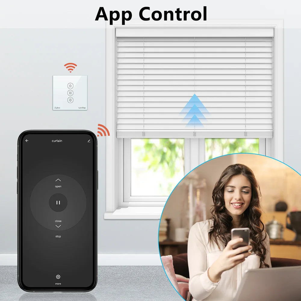 LoraTap ZigBee Curtains Roller Shutters Blinds Switch Control Connected Motor Google Home Alexa Electric Window Tuya Smart Life - Home Smart Direct