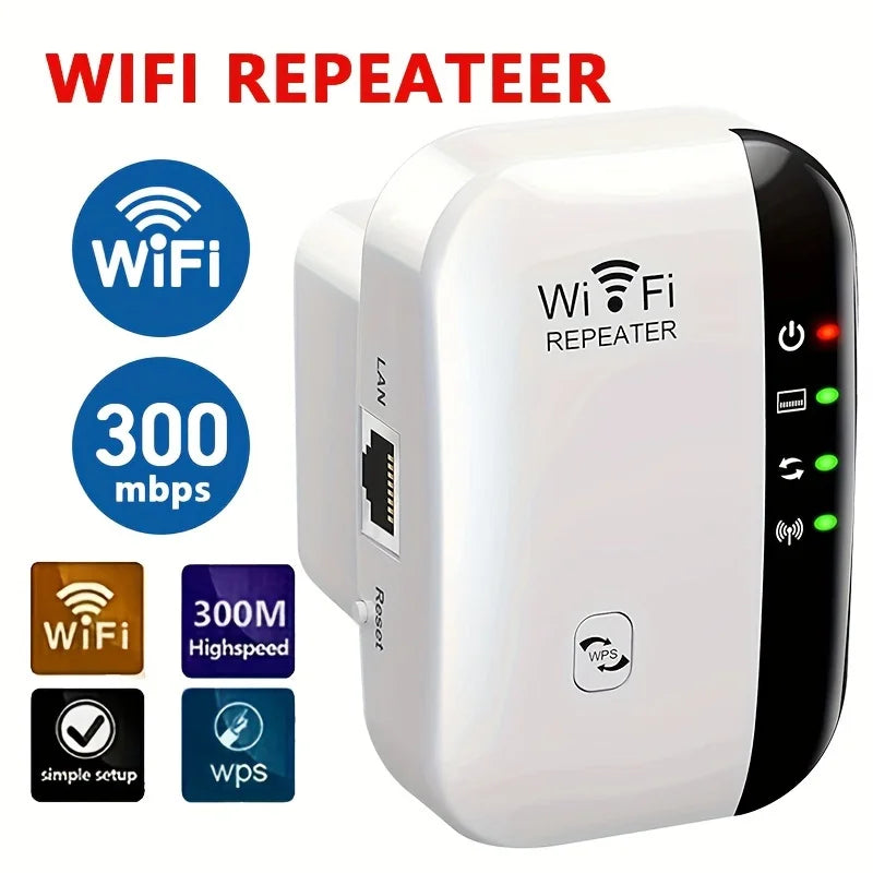 WiFi Signal Repeater Extender with Ethernet Port Wireless Network Booster