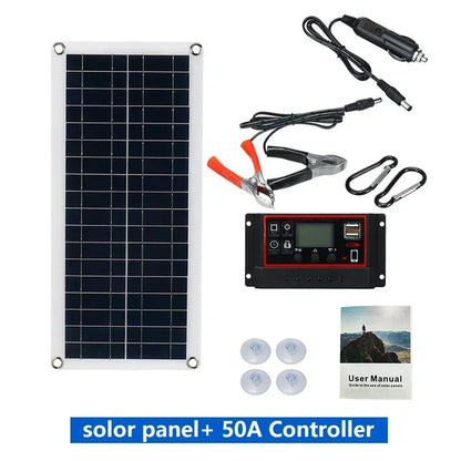 Solar Panel with Controller for Outdoor Power and Device Charging