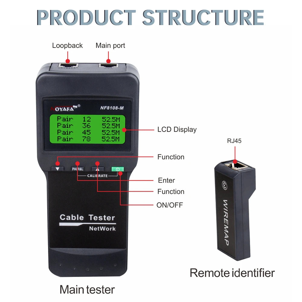 NOYAFA NF-8108M Professional Network Cable Tester RJ45 Multifunction PoE
